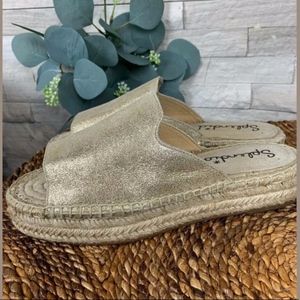 Splendid Franci Metallic Gold Leather Espadrille